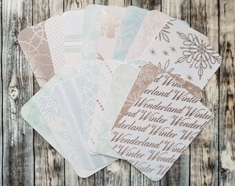 Winter Wonderland Journaling Cards: Scrapbooking Planner Embellishments