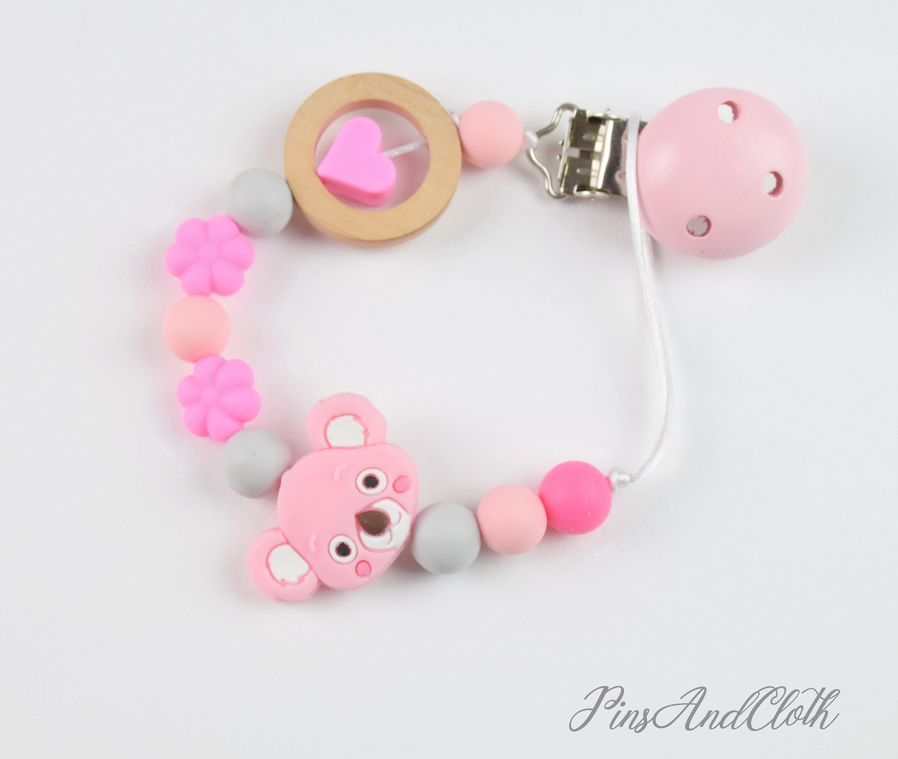 Baby Pacifier clip Food grade Silicone Beads Sheep Baby Pacifier chain chew Toy