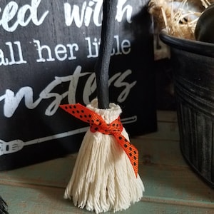 Mini Witch Broom, Tiered Tray Decor, Witch&#39;s Broom, Halloween Decor, Witch, Broom, Halloween Tiered Tray, Fall Decor, Halloween Decoration