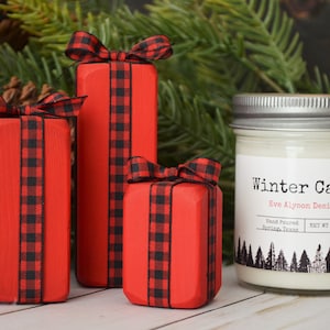 Buffalo Plaid, Farmhouse Christmas, Tiered Tray, Christmas Decor, Gift for Cat Lover, Buffalo Check, Christmas Decoration, Teacher Gift
