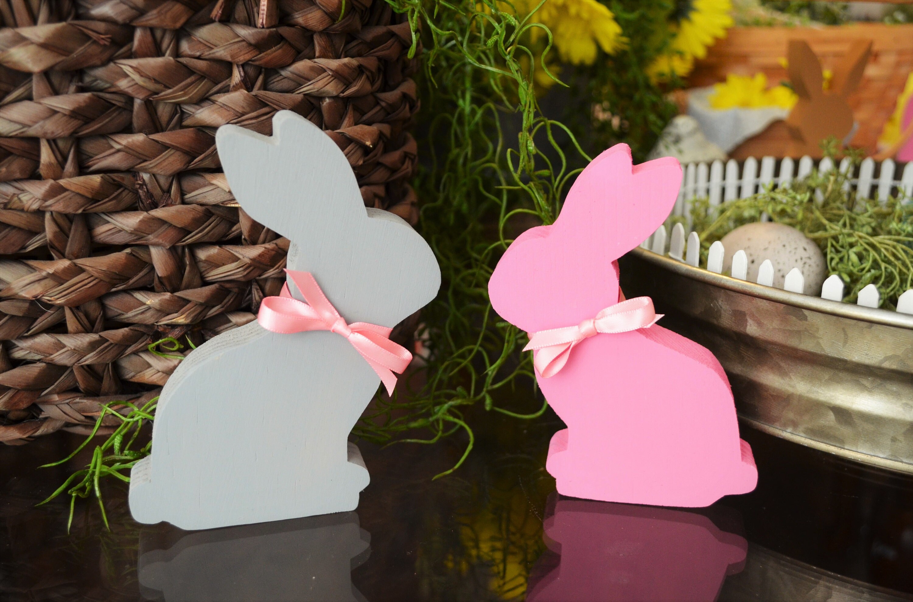 Easter Bunny Giving Out Eggs Tablescape - Intelligent Domestications