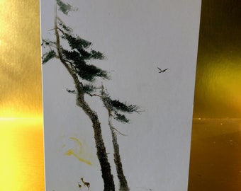 Tyrus Wong による Snowy Paradise ホリデー カード