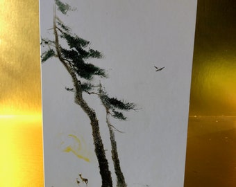 Tarjetas navideñas del paraíso nevado de Tyrus Wong