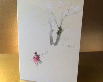 Winter Blossoms Holiday card by artist Tyrus Wong