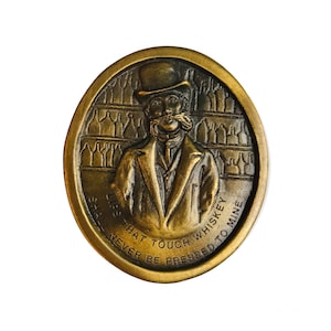 1976 Indiana Metal Craft Belt Buckle, Vintage Prohibition Parody