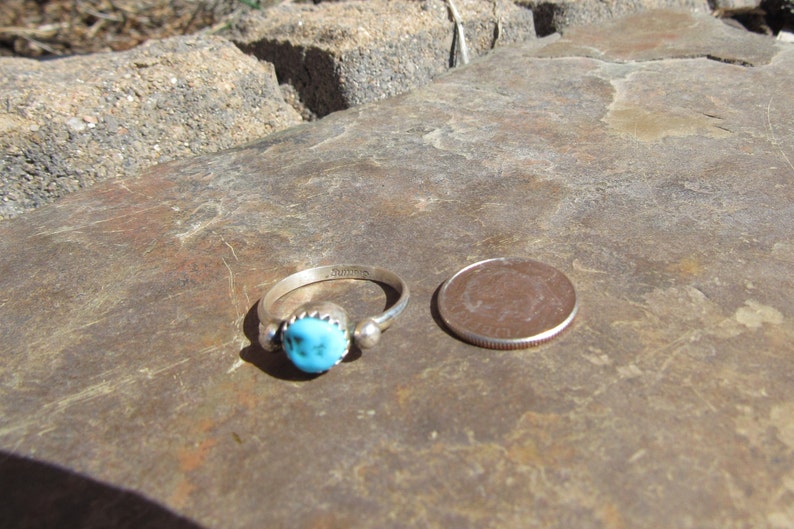Navajo Made Arizona Turquoise Ring By Chris Etsitty Size 5.75