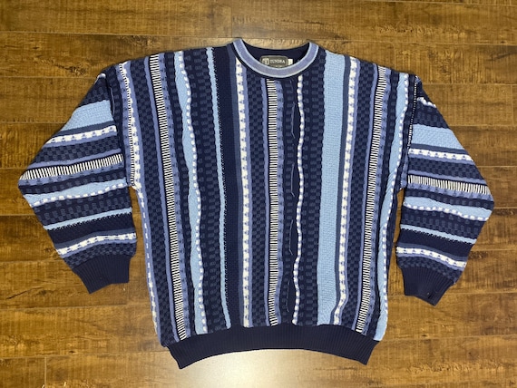 Vintage Tundra Coogi Style 3D Knit Grandpa Cardiga