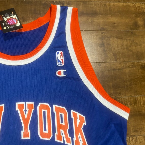 90's John Starks New York Knicks Champion Blue NBA Jersey Size 48