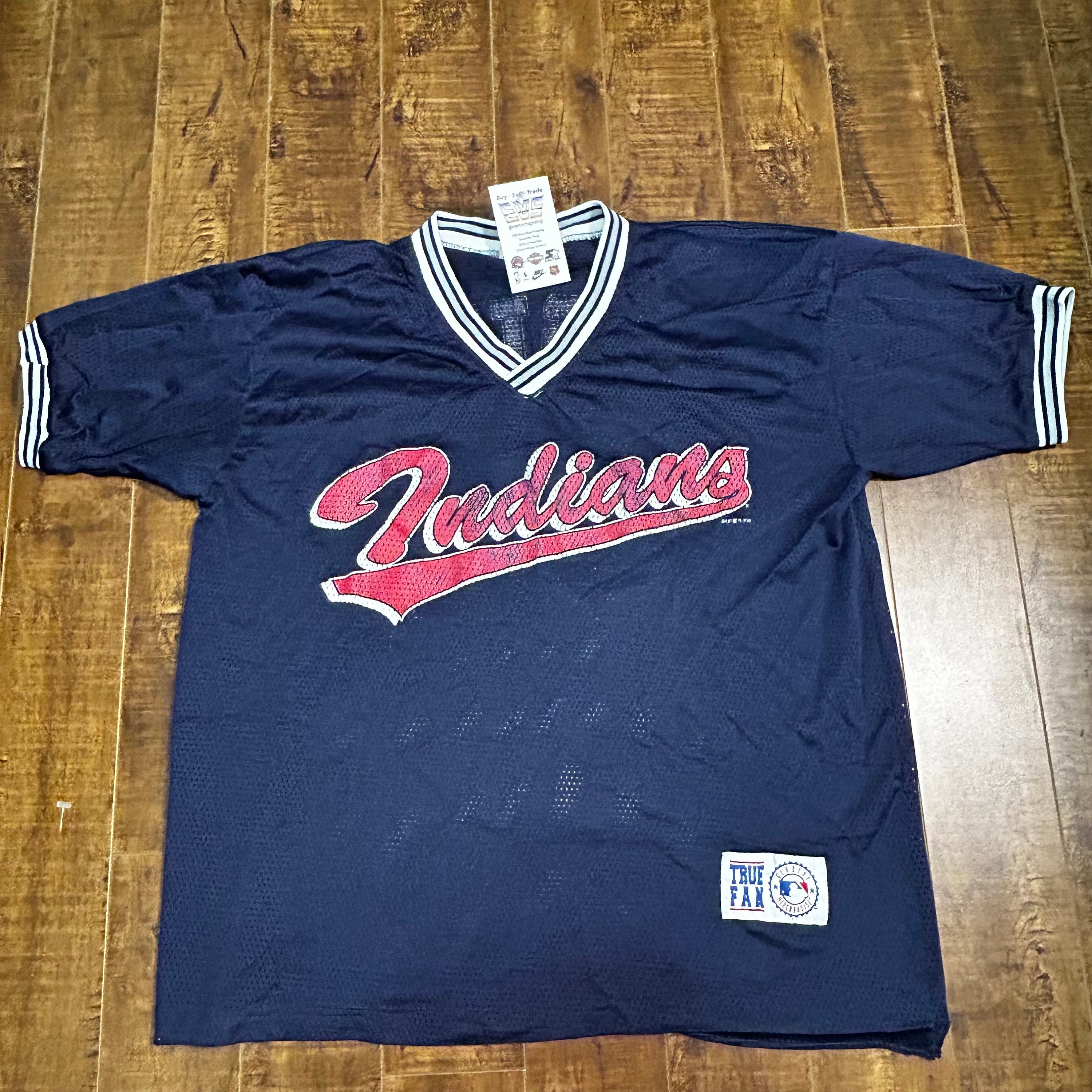 Vintage Cleveland Baseball David Justice Jersey Mens Size Medium Blue