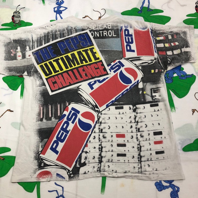 Vintage Pepsi Challenge Kramer Seinfeld All Over AOP 90s Shirt Size Mens XL