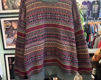 Polo Ralph Lauren Vintage, jersey de lana para hombre, talla XL, multicolor, fabricado en Macao.