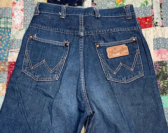 Vtg 1950s Wrangler Blue Bell Jean Shorts True Vintage 1960s Dark Wash Sanforized Denim Shorts USA Made 24" Waist