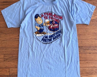 Camiseta vintage de la cervecería Stevens Point de los años 80 - Camiseta de recuerdo de Wisconsin (talla pequeña)