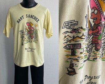 Vintage 1980s Bart Sanchez Bart Simpson Shirt Vtg 80s Bootleg Spoof Cartoon Tourist Souvenir Tshirt Size Large Unisex Adult