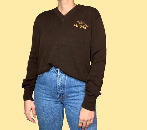 Vintage 80s Jaguar Sweatshirt VTG Luxury Vehicle J