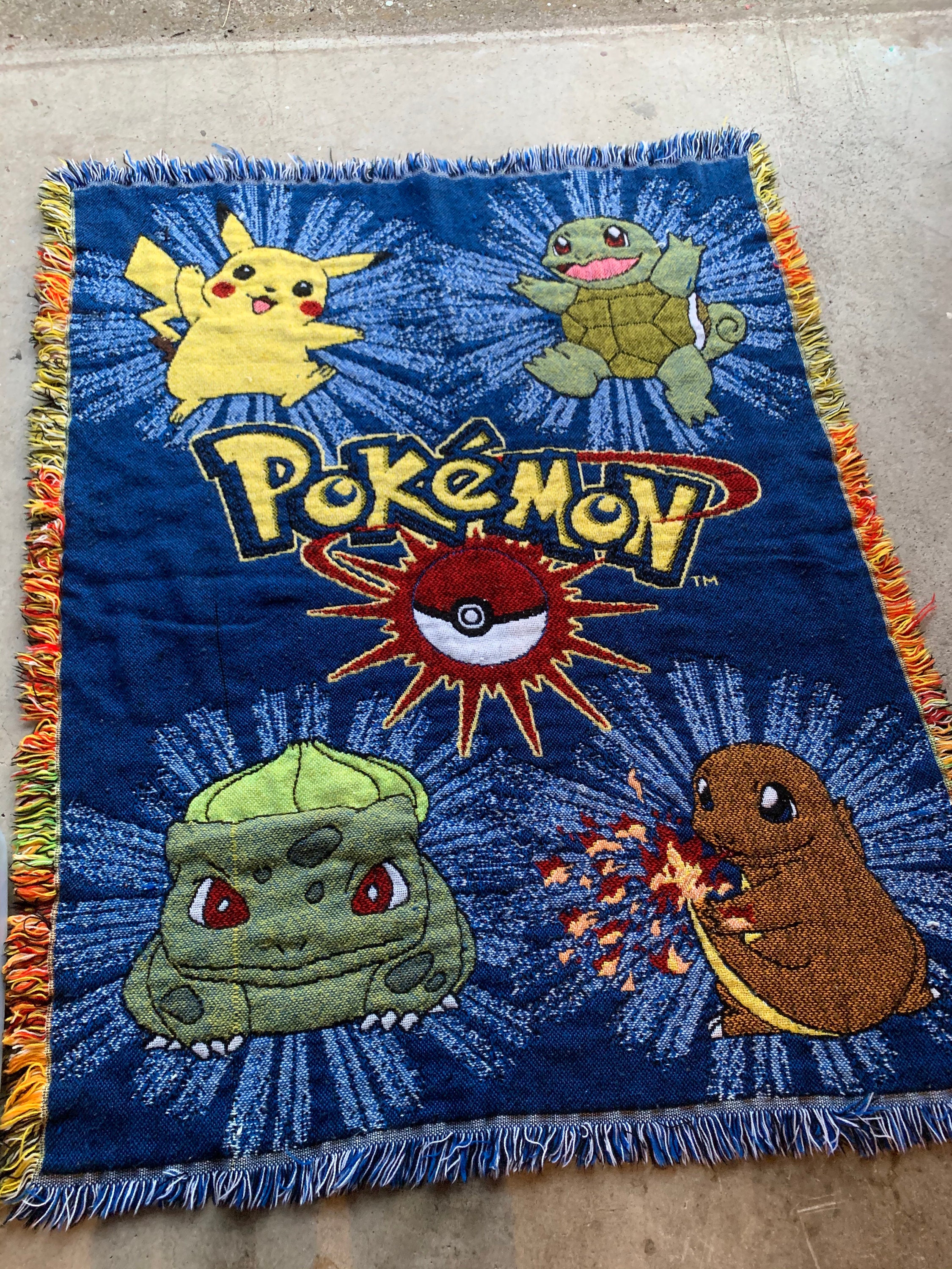 Pokemon Blanket Vintage 90s Official Nintendo Throw VTG Iconic - Etsy Pokemon Blanket Vintage 90s Official Nintendo Throw VTG Iconic - Etsy