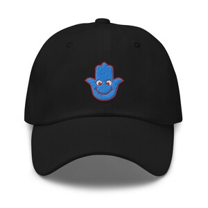 Hamsa Smiling Embroidery Happy & Peppy Hamsa Evil Eye, Third Eye Hat, Hamsa Evil Eye, Vintage  Cap Embroidered Organic Cotton Baseball Hat