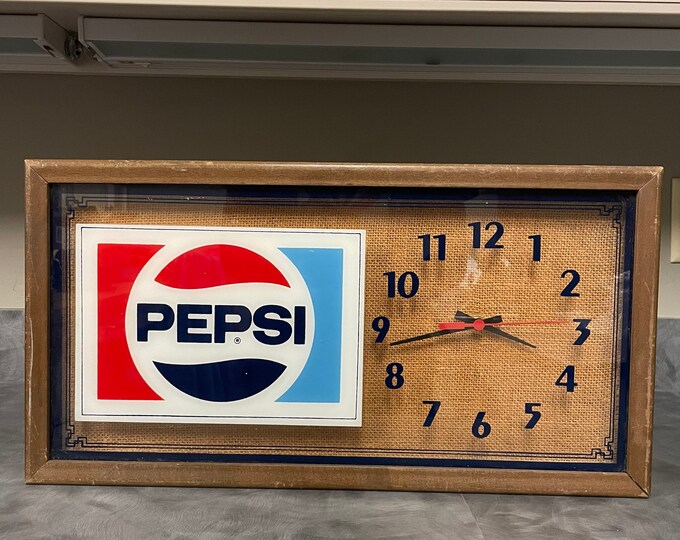 Vintage Pepsi Wall Clock, Wooden Collectible Clock Etsy