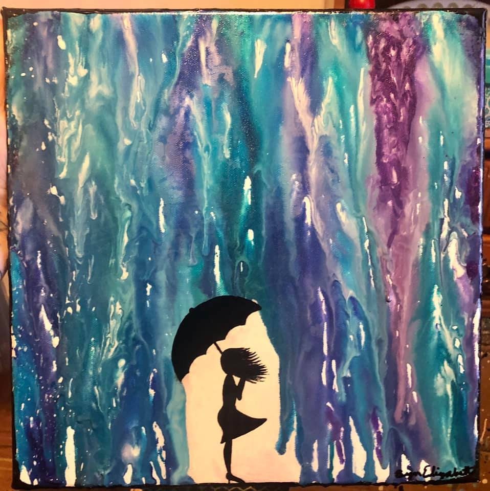 Melted Crayon Art Ideas With Umbrella