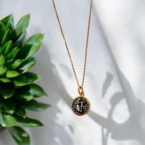 customized 925k sterling silver gold plated  Medusa ,Intaglio,Greek Necklaces, Ancient  Coin Necklaces. Mother&#39;s Day gift.