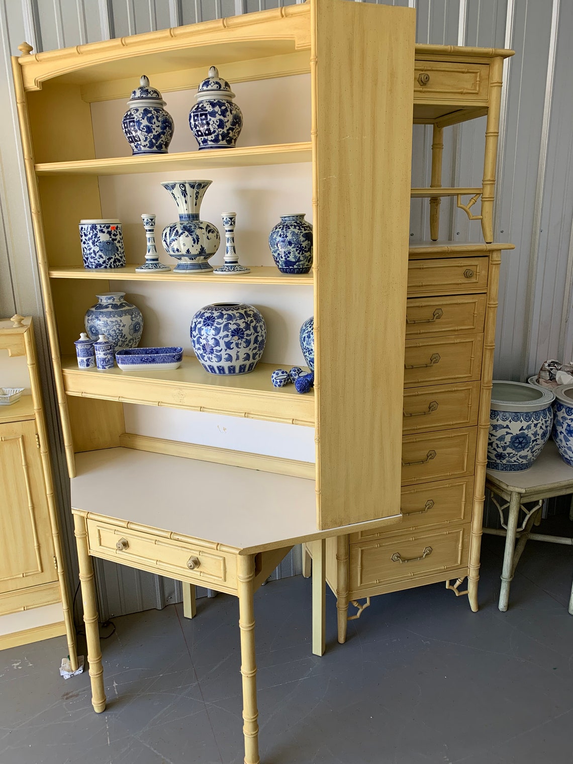 Thomasville Allegro Collection Faux Bamboo Hollywood Regency Etsy