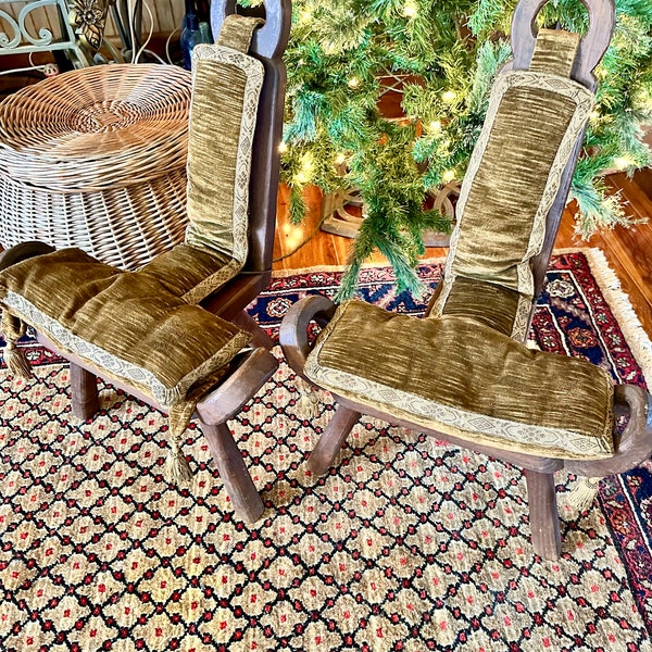 Pair Antique Mid-Century Birthing Chairs Stamped Made in Italy