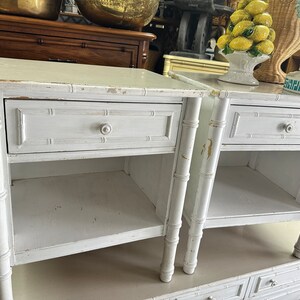 White bamboo nightstand deals