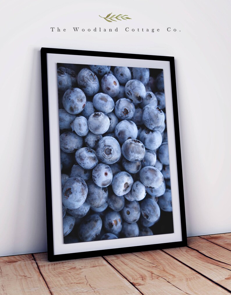 Blueberries Print Blueberry Printable Wall Art Blue Fruit Etsy