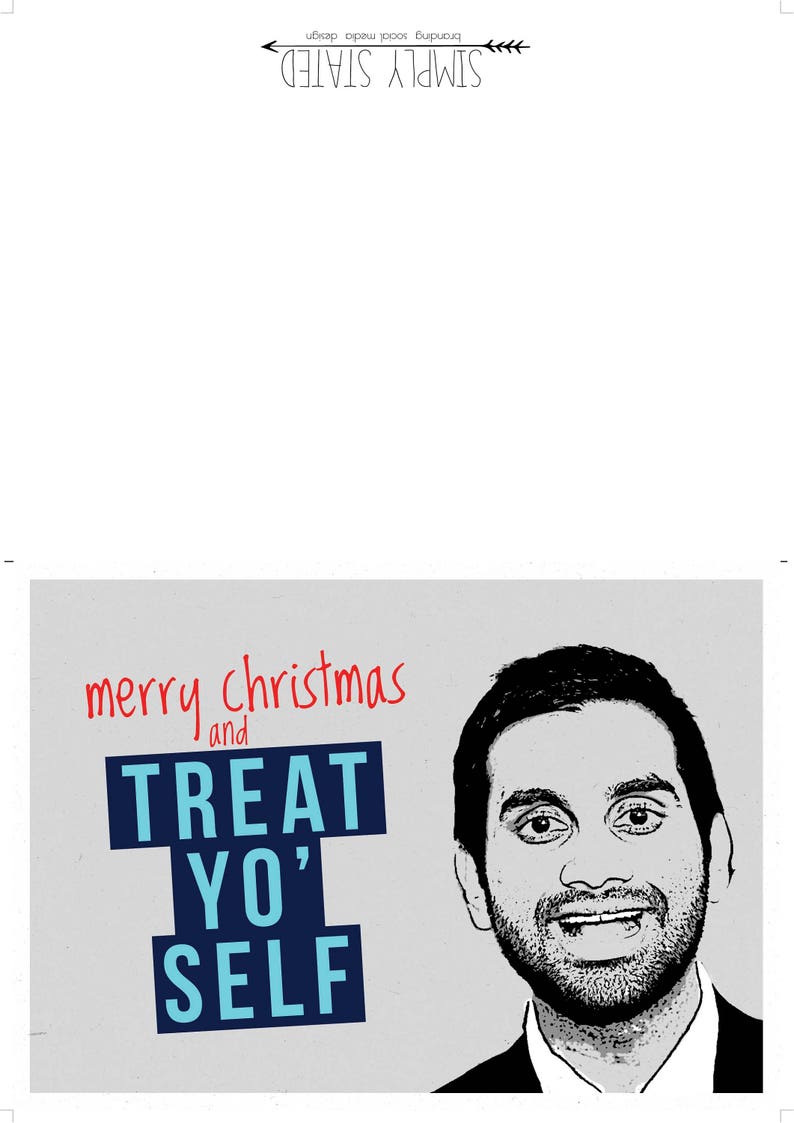 Treat Yo Self Holiday Card, Parks and Rec Christmas, Christmas Card