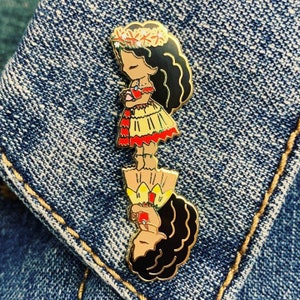 Polynesian Princess Hard Enamel Flip Pin