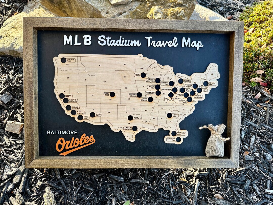 Major League Baseball mlb Stadium Travel Map framed US Travel Map Bucket List Travel Map - Etsy