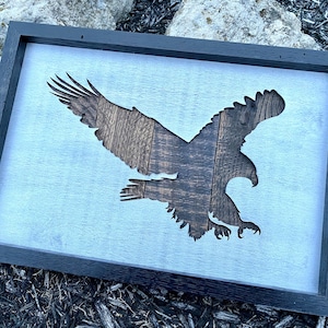Wildlife Wall Art | Soaring Eagle Reclaimed Wood Sign