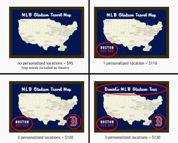 Framed MLB Stadium Travel Map: Baseball Bucket List - Etsy