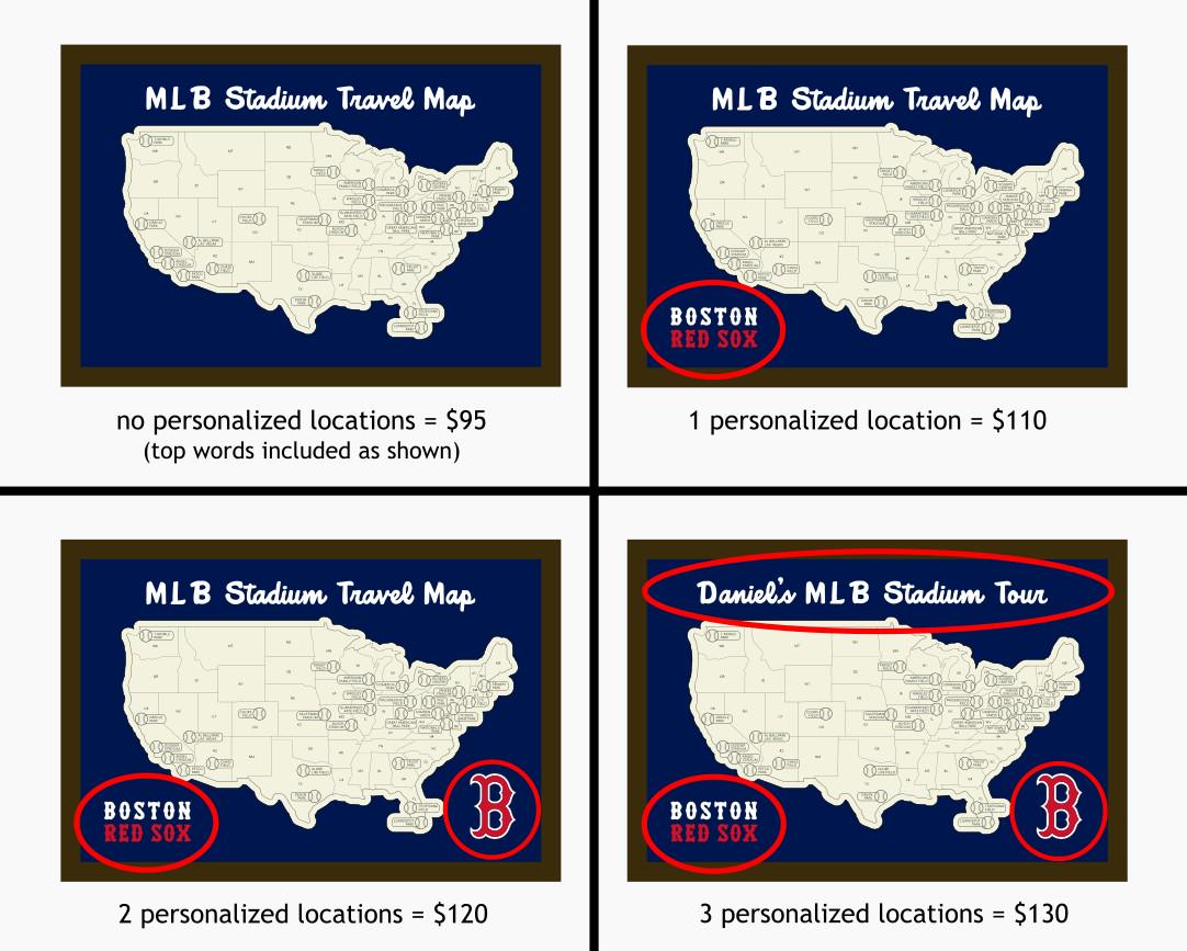 Framed MLB Stadium Travel Map: Baseball Bucket List - Etsy Norway