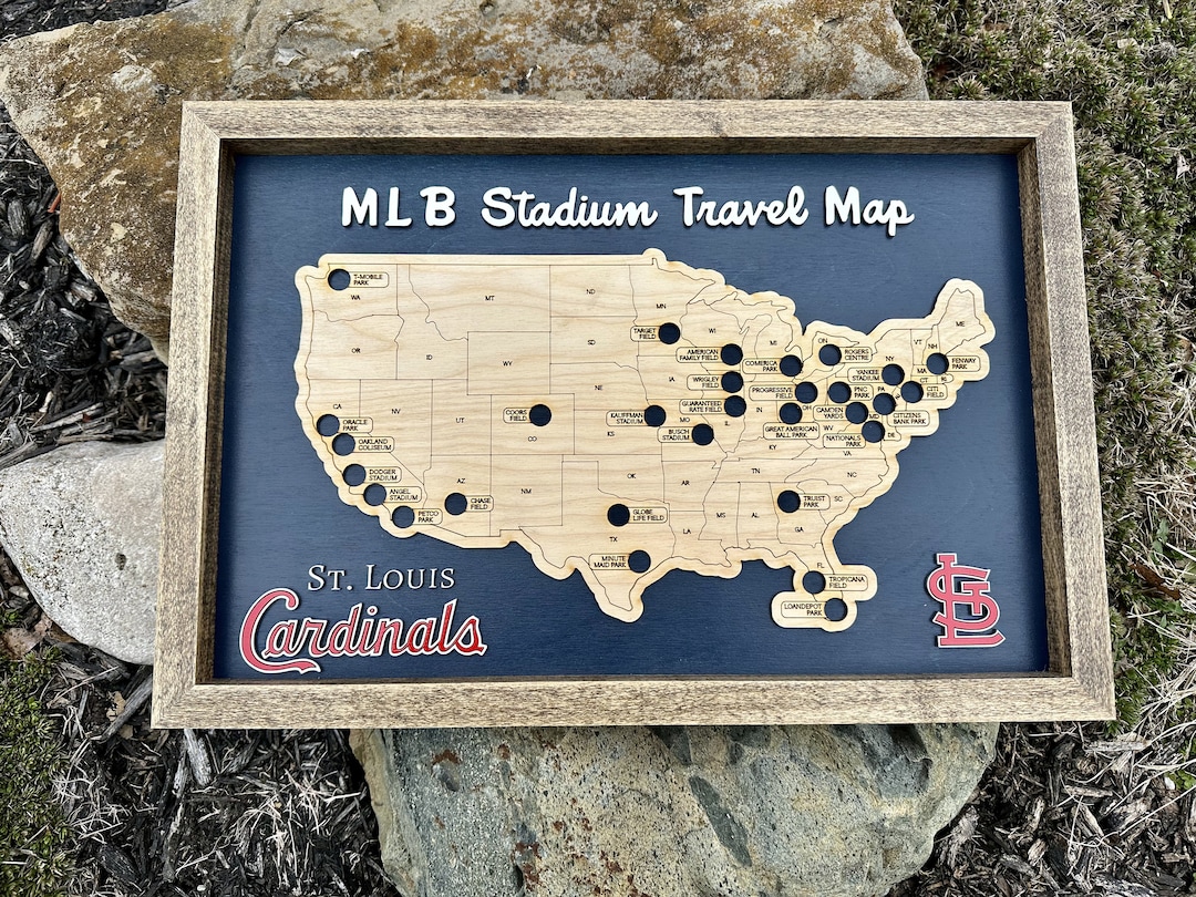 Major League Baseball "mlb" Stadium Travel Map (framed) | US Travel Map | Bucket List Travel Map ...