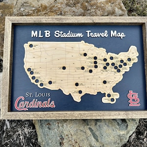 Framed MLB Stadium Travel Map: Baseball Bucket List