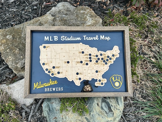 Framed MLB Stadium Travel Map: Baseball Bucket List - Etsy Norway