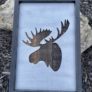 Wildlife Wall Art | Moose Reclaimed Wood Sign