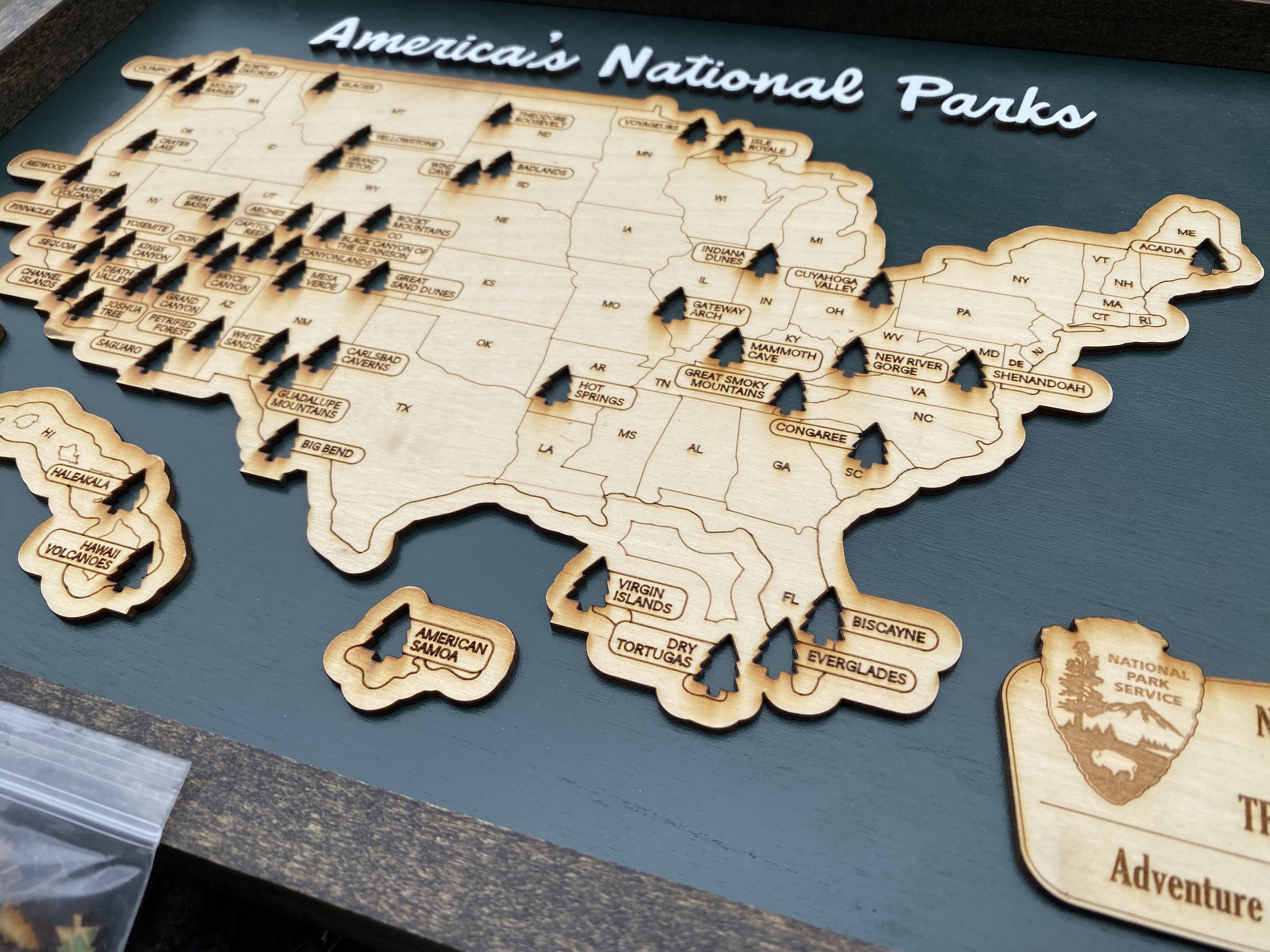 National Park Travel Map framed Custom Travel Map Hiking Etsy