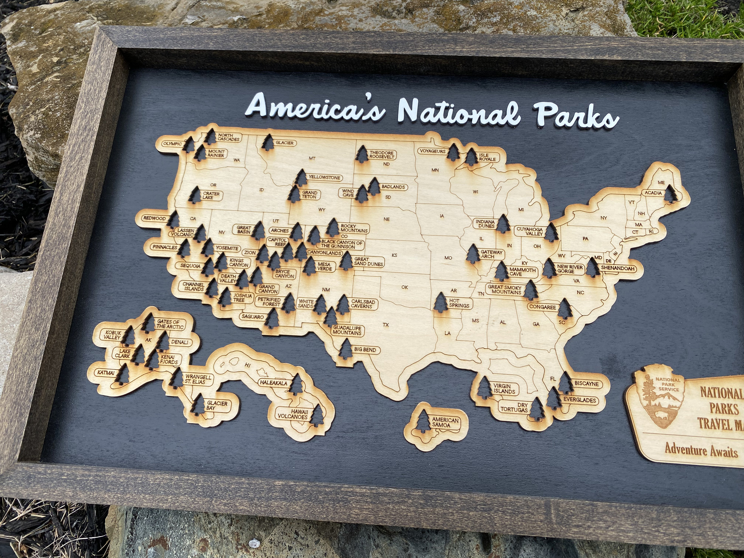 National Park Travel Map framed Custom Travel Map Hiking Etsy