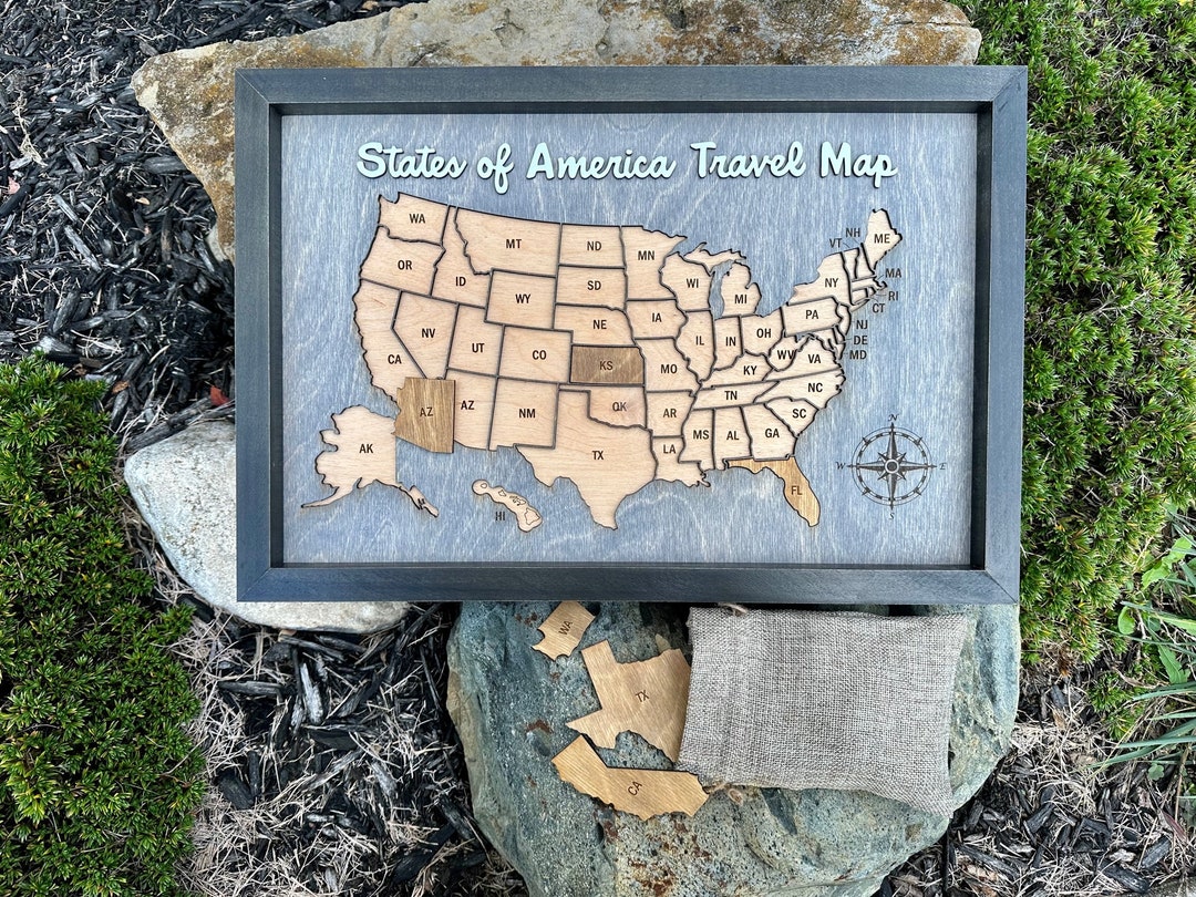States of America Travel Map framed - Il 1080xN.5502260479 Qu79