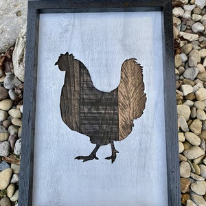 Wildlife Wall Art | Chicken Reclaimed Wood Sign
