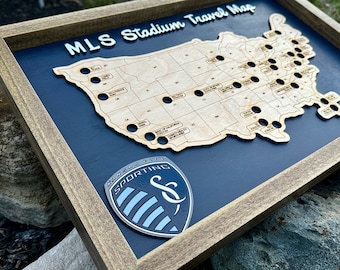 MLS Stadium Travel Map: Framed US Soccer Bucket List
