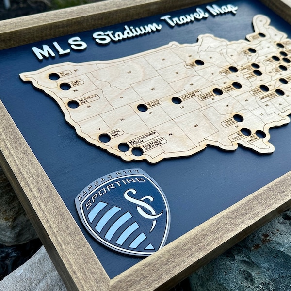 MLS Stadium Travel Map: Framed US Soccer Bucket List