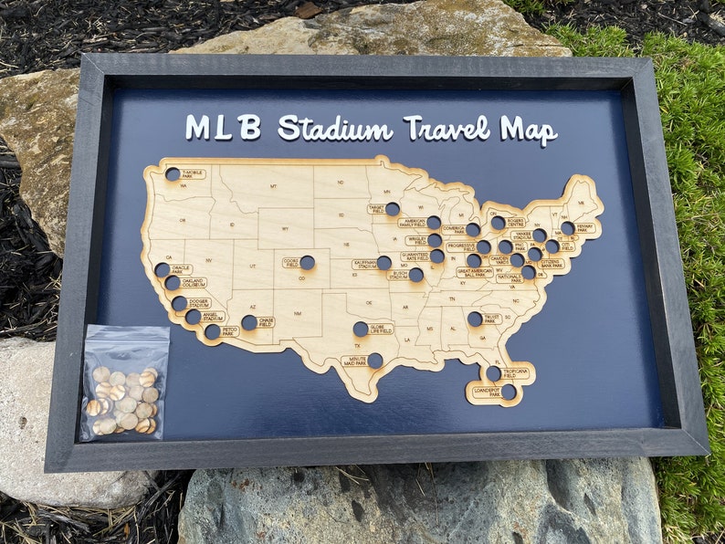 Major League Baseball mlb Stadium Travel Map - Etsy