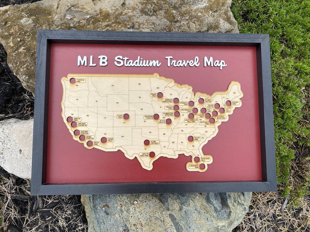 Major League Baseball mlb Stadium Travel Map - Etsy