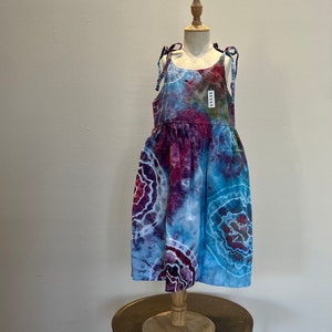 Eisgefärbtes Kleid Mädchen Gr. 6 Ärmellos Batik