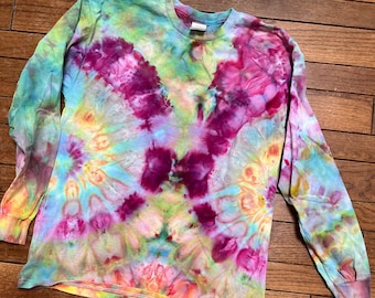 Kids Tie Dye Tee Long Sleeve 100% Cotton Size XL