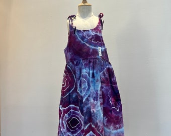 Ice-Dyed Dress Girls Size 6 Sleeveless Tie-Dye