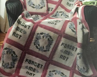 PDF Crochet/Cross-Stitch Afghan And Pillow